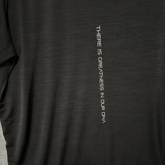 Actively Black Henley Shirt Mens Sz 2X Black Greatness in DNA Embroidered‎ Logo - Picture 5 of 10